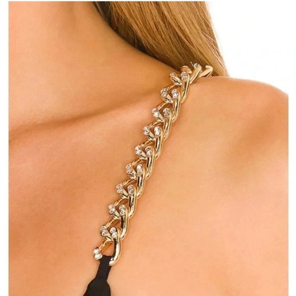 Revolve NBD Darby faux leather one shoulder rhinestone strap - Picture 5 of 13